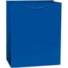 Vibrant Solid Glossy Medium Bag - 9.5"H x 7.75"W x 4.5" (1 Pc.) - Sturdy, Eye-Catching & Eco-Friendly - Ideal for Events, Celebrations & Gifting, Black - Bright Royal Blue
