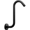NearMoon S Shaped Shower Head Riser Arm, Shower Extender Arm with Flange, Standard 1/2" Connection- Bathroom Accessory, 10 Inch (1 Pack, Chrome) - Matte Black