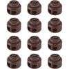 RJ-Sport Heavy Duty Cord Locks - Double Hole Drawstring Stopper Fastener for No Tie Shoelaces and More - 04 Brown
