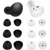 6 Pairs Silicone Galaxy Buds 2 Ear Tips Earbuds, S/M/L 3 Size Soft Rubber Flexible Eartips Buds Wing Tips Fit in Case Compatible with Samsung Galaxy Buds 2 / Galaxy Buds Plus - Black - black white
