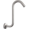 NearMoon S Shaped Shower Head Riser Arm, Shower Extender Arm with Flange, Standard 1/2" Connection- Bathroom Accessory, 10 Inch (1 Pack, Chrome) - Brushed Nickel