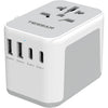TESSAN Universal Travel Adapter, International Power Adapter with 4 USB Ports (1 USB C), Worldwide Plug Adaptor Wall Charger for USA to Europe UK France Germany Spain Ireland Australia(Type C/G/A/I) - Gray