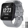 Watbro Band Compatible with Garmin Forerunner 35, Soft Silicone Watch Band Replacement Strap, for Garmin Forerunner 35 Smart Watch, Fit 5.11-9.05 Inch (130mm-230mm) Wrist - Gray-a