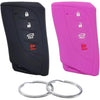 Silicone Rubber Key Fob Cover Compatible with Lexus (4 Buttons) ES300h ES350 LC500 LC500h LS500h NX350 NX250 NX350h GX460 LS500 RX350 (Black Black) - Black Purple
