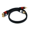 Monoprice 1.5ft Premium 2 RCA Plug/2 RCA Plug M/M 22AWG Cable - Black - Black