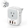 European Travel Plug Adapter USB C, TESSAN International Plug Adapter with 4 AC Outlets 3 USB Charging Ports, Type C Europe Power Adaptor for US to EU France Germany Iceland Spain Italy - Type C-Most of Europe-Foldable