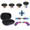 Metal Replacement Thumbsticks for Xbox Elite Controller Series 2 Core, Component Pack Includes 4 Swap Magnetic Joysticks, 4 Paddles, 1 Standard D-Pads, Accessories Parts for Xbox One Elite 2(Black) - Iridescent