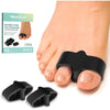Welnove Pack of 12 Bunion Corrector, Toe Separators with 2 Loops, Big Toe Spacer Suitable for Bunion and Overlap Toe (White) - Black