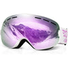 EXP VISION Snowboard Ski Goggles Men Women Youth, Anti Fog OTG Winter Snow Goggles Spherical Detachable Lens - Cherry