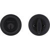 Kwikset 660 Deadbolt Deadbolt Lock, Polished Brass Round Exterior Keyed Front Entry Door, Pick Resistant SmartKey Rekey Security, Single Cylinder Dead Bolt - Matte Black