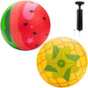 SCS Direct Gaga Ball Playground Balls (8.5 inches) w Air Pump- Durable Rubber Pack for Recess Dodgeball, Kickball, Gagaball Official Play & School -Fun Outdoor Toys & Gifts for Kids - Watermelon & Pineapple