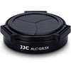 JJC Aluminum Lens Cap Cover Protector for Ricoh GR IIIx GR IIIx HDF GR3x HDF GR III GR III HDF GR3 HDF GR II GR2 with Soft EVA Interior -Black - Auto Cap for GR IIIx