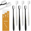 Adult Extra Soft Toothbrush with 20000 Soft Bristles, (Pack of 6) Micro Nano Manual Toothbrushes for Protect Sensitive Gums, Black/White - Black and White