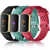 Maledan Compatible with Fitbit Charge 5/ Fitbit Charge 6 Bands Women Men, Breathable Sport Band Soft Waterproof Replacement Wristbands Strap for Fitbit Charge 5/ Charge 6 Advanced Fitness Tracker - Pine Green/ Black/ Red
