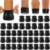BUMACO 20Pcs Chair Leg Floor Protectors Chair Leg Protectors for Hardwood Floors Silicone Pads Covers to Protect Floors Universal L Clear Fit (1-5/16" to 2") - Black-40 Pcs