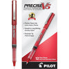 Pilot Precise V5 Rollerball Pens, Extra Fine Point 0.5 mm Blue Pens, Blue, Pack of 12 - Ideal for School, Journaling & Office Writing - Red