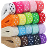 QingHan Grosgrain Ribbons for Crafts Gifts Wrapping 3/8" Boutique Polka Dot Fabric Ribbon 40yd (20 x 2yd) - Polka Dot