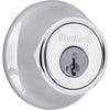 Kwikset 660 Deadbolt Deadbolt Lock, Polished Brass Round Exterior Keyed Front Entry Door, Pick Resistant SmartKey Rekey Security, Single Cylinder Dead Bolt - Polished Chrome