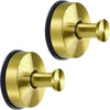 JOMOLA 2PCS Stainless Steel Suction Cup Hook Bathroom Towel Holder Utility Shower Hooks Hanger for Towel Storage Kitchen Utensil Vacuum Suction Cup Hooks, Matte Black - Gold