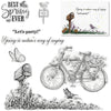 Door Bike Tree Scenery Clear Stamps for Card Making and Photo Album Decorations, Blessing Words Transparent Rubber Stamps Seal for DIY Scrapbooking - Style 3:spring Bike