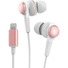 Thore iPhone Earphones (Apple MFi Certified) V120 in Ear Wired Lightning Earbuds (Sweat/Water Resistant) Headphones with Mic/Volume Remote for iPhone 12/13/14 Pro Max - Red - Rose Gold