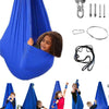 Aokitec Sensory Swing for Kids with Special Needs, Indoor Kids Swing Cuddle Hammock Chair Adjustable Aerial Swing for Children with Autism, ADHD, Asperger, Sensory Integration(Blue) - Blue-1