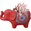 Cute Animal Elephant Shaped Ceramic Succulent Cactus Air Plant Flower Pots Planters-Plant Not Included (Pink&White) - Red