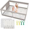 ZEEBABA Baby Playpen, Big Play Pen for Babies(59x59x27inch), Kids Safe Play Center for Babies and Toddlers, Baby Fence Gives Mommy a Break - grey +mat