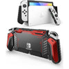 i-Blason Armorbox for Nintendo Switch OLED Case 2021 Dockable Comfortable Grip Protective Anti-Scratch Case Compatible with Nintendo Switch OLED Model and Joy-Con Controller (White) - Red