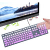 Keyboard Cover for Dell KB216 KB216b KB216t KB216d KB216p Wired & KM636 & Dell Optiplex 5250 3050 3240 5460 7450 7050 & Dell Inspiron AIO 3475/3670/3477 All-in one Desktop Keyboard Protector -Clear - Ombre PurplePink