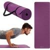 Gaiam Essentials Thick 2/5" (10mm) and Thin 1/4" (6mm) Yoga & Pilates, Fitness & Exercise Mat with Easy-Cinch Carrier Strap - Purple