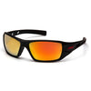 Pyramex Velar Safety Glasses, White-Red Frame/Sky Red Mirror Lens - Black Frame / Ice Orange Mirror Lens
