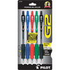 Pilot G2 Premium Gel Roller Pens, Extra Fine Point 0.5 mm, Gel Pens Black, Pack of 5 - Ideal for School, Journaling & Office Writing - Assorted