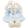 Small Soft Stuffed Animal Bunny Rabbit Plush Toy for Baby Girls 15inch (Pink Rabbit Wearing Pink Vintage Dress) - White Rabbit Wearing Blue Retro Dress