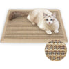 FUKUMARU Cat Scratcher Mat, 23.6 X 15.7 Inch Natural Sisal Cat Scratch Mats, Horizontal Cat Floor Scratching Pad Rug with Sticky Tapes, Protect Couch and Carpets - Cream - Thicken