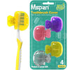 Mspan Electric Toothbrush Head Cover: Sonic Toothbrush Cap Travel Protector Plastic Brush Pod Protection Clip Case Value Pack - Yellow, Purple, Pink, Clear