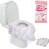 Toilet Seat Covers Disposable (12 Pack, Floral) - XL Waterproof Toilet Cover for Toddlers, Kids & Adults - Portable & Individually Wrapped for Travel, Potty Training & Public Restrooms - Floral
