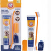 Arm & Hammer for Pets Tartar Control Kit for Dogs | Contains Toothpaste, Toothbrush & Fingerbrush | Reduces Plaque & Tartar Buildup | Safe for Puppies, 3-Piece , Beef Flavor - Banana Mint