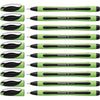 Schneider Xpress Premium Fineliner, 0.8 mm Porous Point, Light Green Barrel, Blue Ink, Box of 10 Pens (190003) - Black