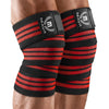 Mava Sports Knee Wraps (Pair) for Men & Women | Ideal for Cross Training, WODs, Gym Workouts, Weightlifting, Fitness & Powerlifting | Knee Straps for Squats | 72" Compression & Elastic Support - Red