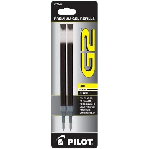 Buy now Pilot, G2 Gel Ink Refills, Fine Point 0.7 mm, Black, Pack of 6 at indiglob india