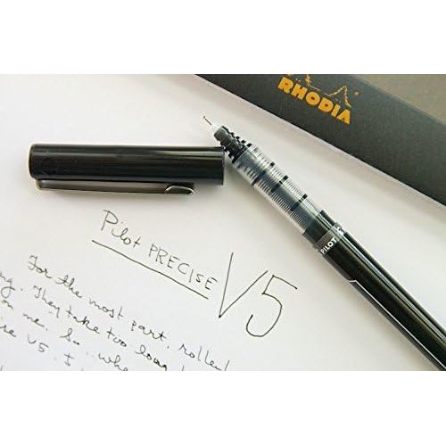 Buy now Pilot, Precise V5, Capped Liquid Ink Rolling Ball Pens, Extra Fine Point 0.5 mm, Black, Pack of 4 at indiglob india