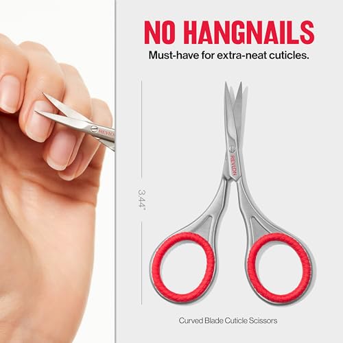Buy now Revlon Cuticle Scissors, Ultra-Fine Stainless Steel Curved Blade for Neat Cuticles and Hangnail Trimming, Tool for Safe Cuticle Nail Care, 1 count at indiglob india