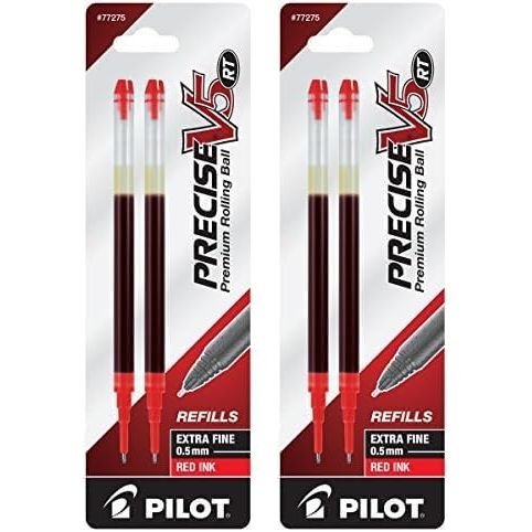 Buy now Pilot, Precise V5 RT Liquid Ink Refills, Extra Fine Point 0.5 mm, Black, Pack of 2 2 Count (Pack of 2) Red at indiglob india