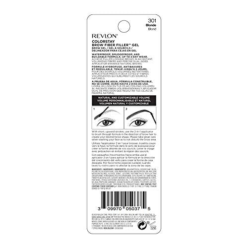 Buy now Revlon Color Stay Brow Fiber Filler, Long-wearing Volumizing Waterproof Eyebrow Gel, 301 0.23 fl. Oz, Blonde at indiglob india