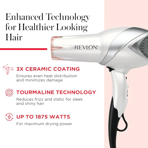Buy now REVLON Infrared Hair Dryer with Diffuser & Concentrator - Ionic Ceramic Blow Dryer for Frizz Control, Shine, Soft Hair & Moisture Protection - 1875W Professional Salon-Quality (White) at indiglob india