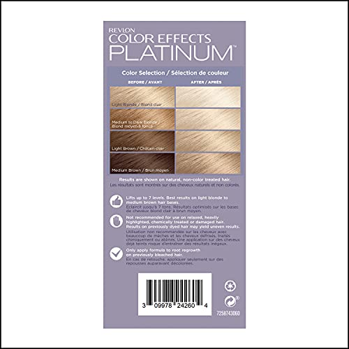 Buy now Revlon Color Effects Permanent Highlighting Kit, Ammonia & Paraben Free Hair Dye, 60 Platinum, 8 Oz (Pack of 1) at indiglob india