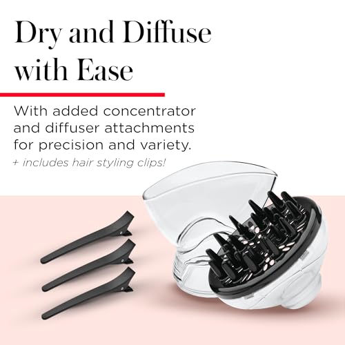 Buy now REVLON Infrared Hair Dryer with Diffuser & Concentrator - Ionic Ceramic Blow Dryer for Frizz Control, Shine, Soft Hair & Moisture Protection - 1875W Professional Salon-Quality (White) at indiglob india