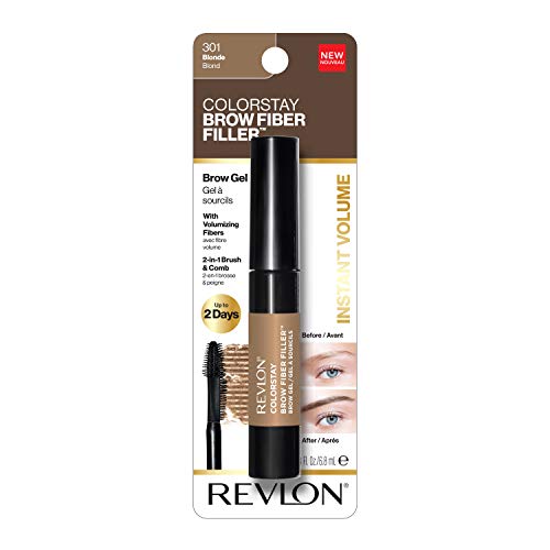 Buy now Revlon Color Stay Brow Fiber Filler, Long-wearing Volumizing Waterproof Eyebrow Gel, 301 0.23 fl. Oz, Blonde at indiglob india