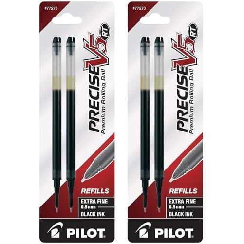 Buy now Pilot, Precise V5 RT Liquid Ink Refills, Extra Fine Point 0.5 mm, Black, Pack of 2 2 Count (Pack of 2) Black at indiglob india